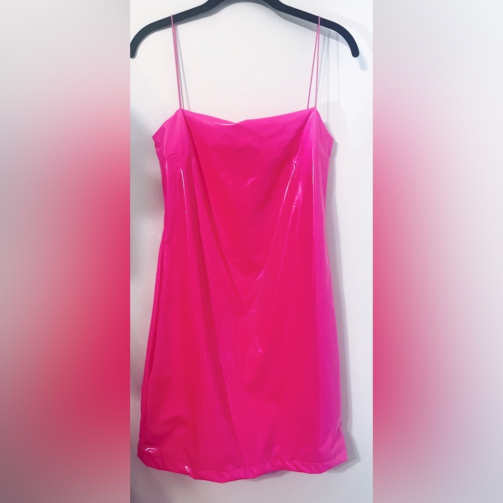 Fun & Flirty Hot Pink Latex Dress